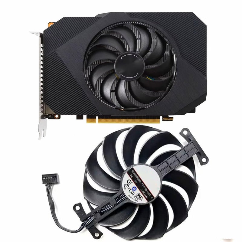 LTANDBR مروحة استبدال بطاقة الرسوميات ASUS Radeon RX6400 4GB Phoenix OC T129215BU FDC10U12D9-C CF1010U12D (FDC10U12D9-C) - Image 1